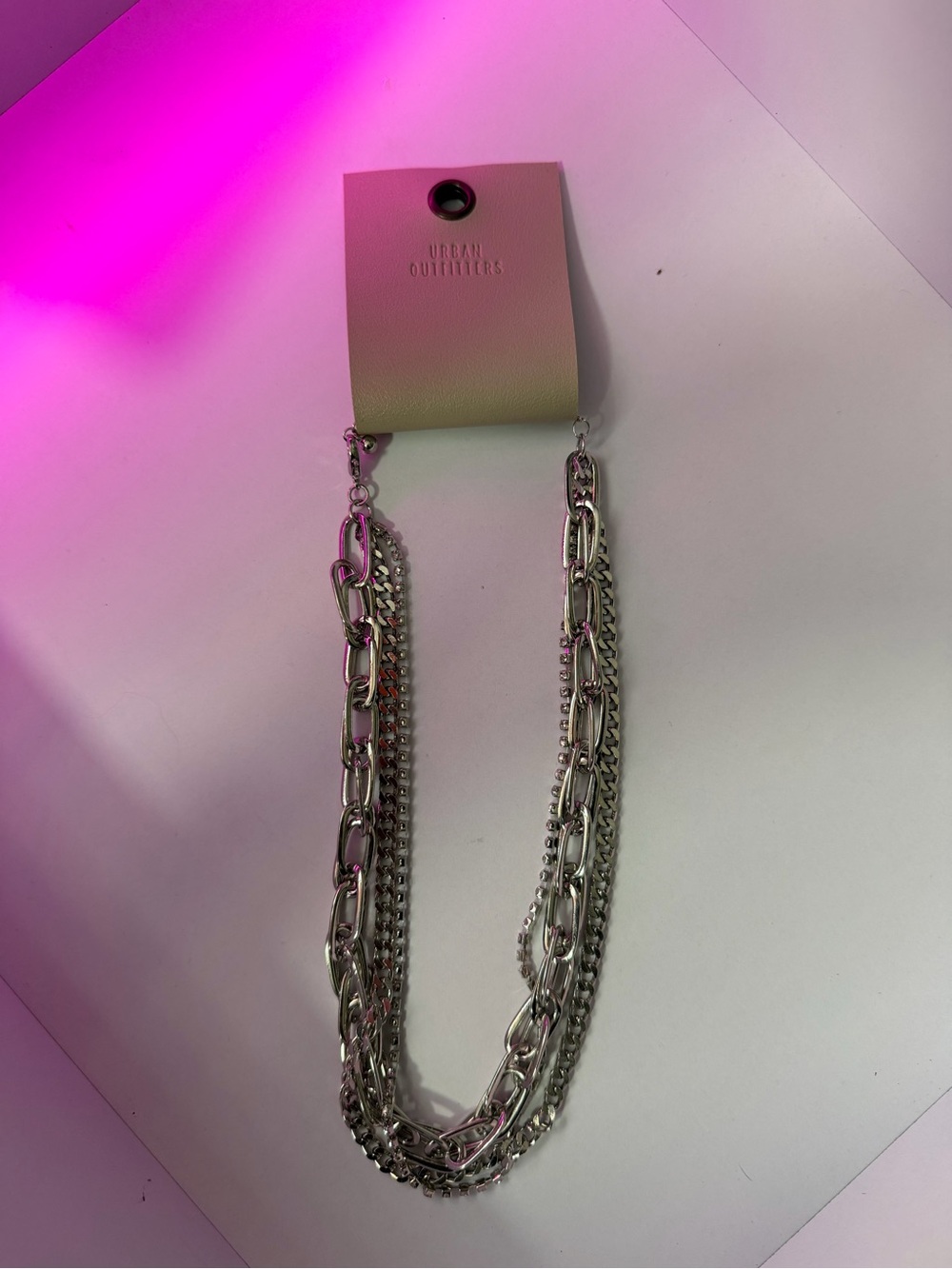 Urban Outfitters Silver Layered Link Necklace
